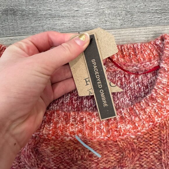 Frye + Co NWT wool blend space dyed  ombre fringe womens sweater size medium I43 - Picture 5 of 11